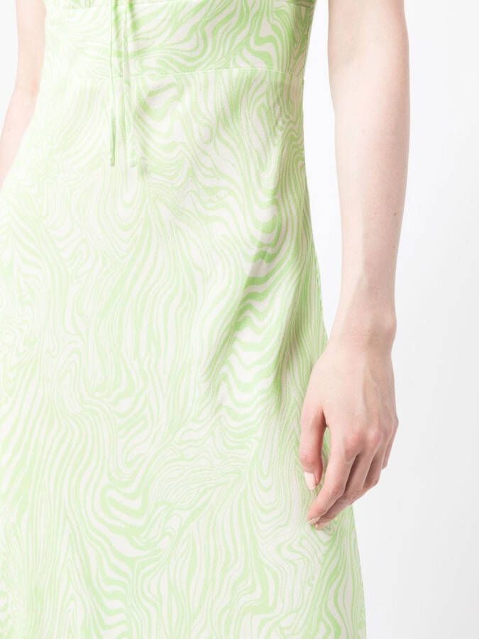 Rixo Maxi-jurk met zebraprint Groen