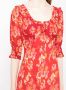 Rixo Midi-jurk met bloemenprint Rood - Thumbnail 5