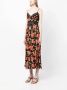 Rixo Midi-jurk met bloemenprint Zwart - Thumbnail 3