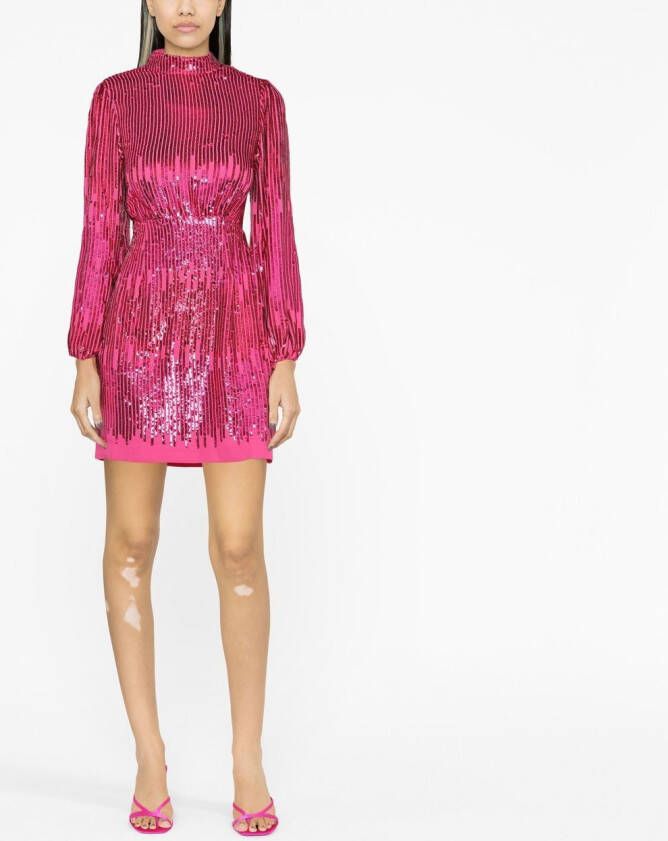 Rixo Mini-jurk met pailletten Roze
