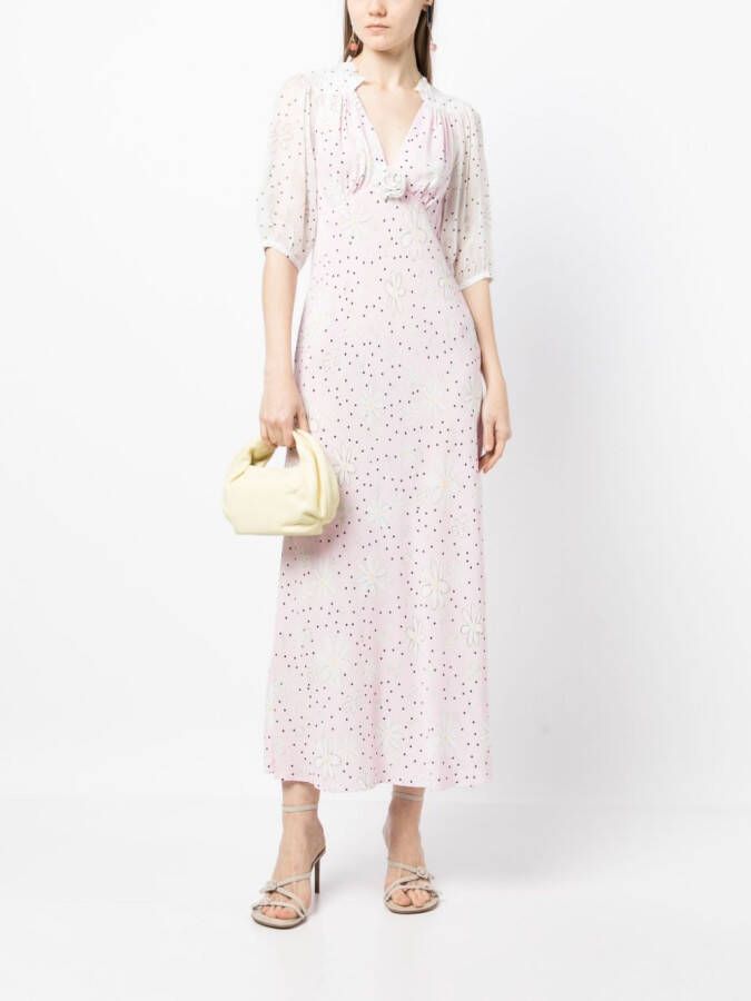 Rixo Jurk met korte mouwen Roze