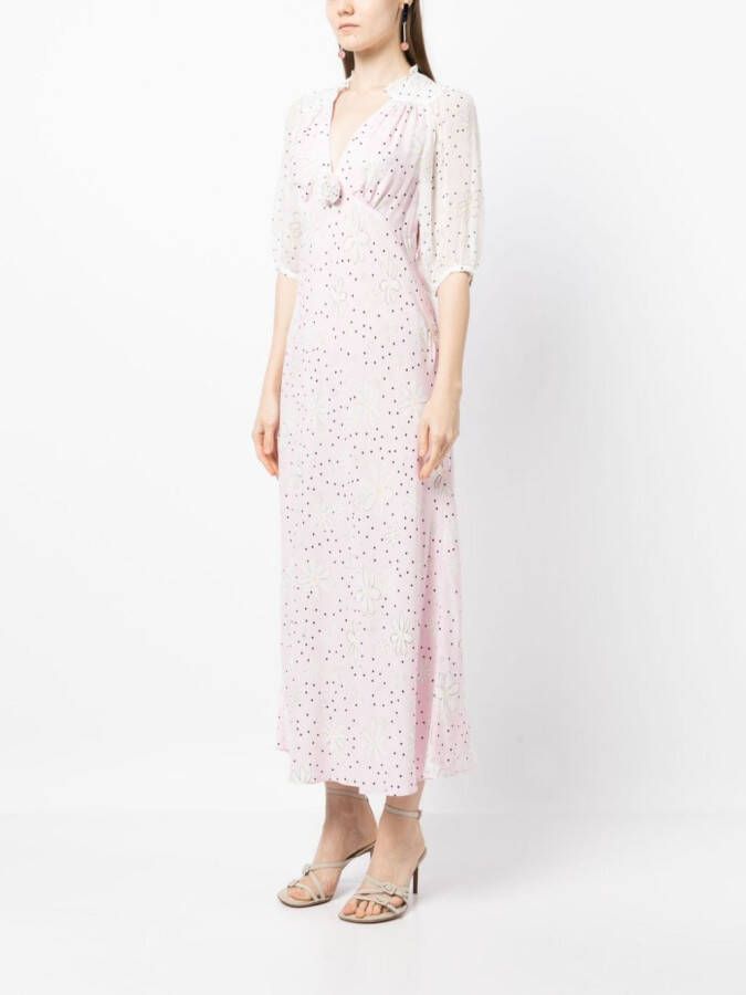 Rixo Jurk met korte mouwen Roze