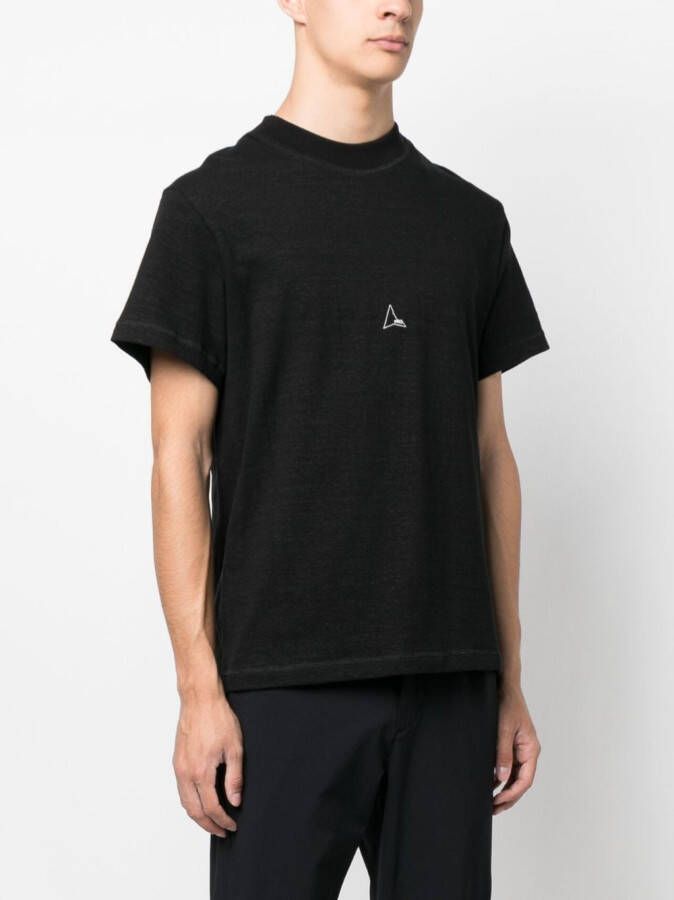 ROA T-shirt met geborduurd logo Zwart