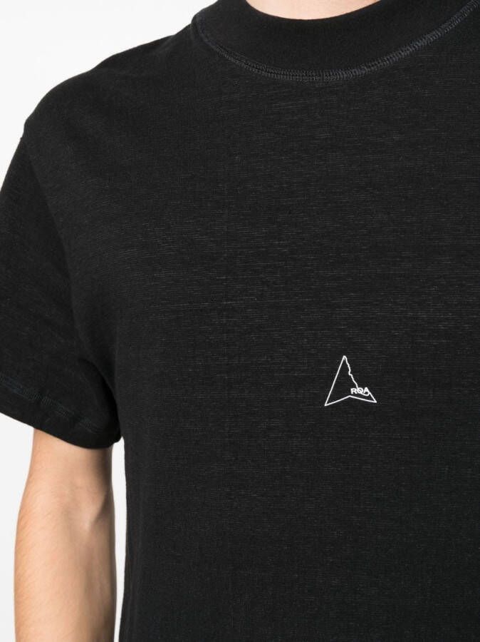 ROA T-shirt met geborduurd logo Zwart
