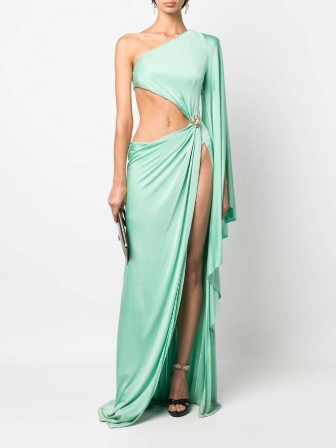 Roberto Cavalli Asymmetrische jurk Groen