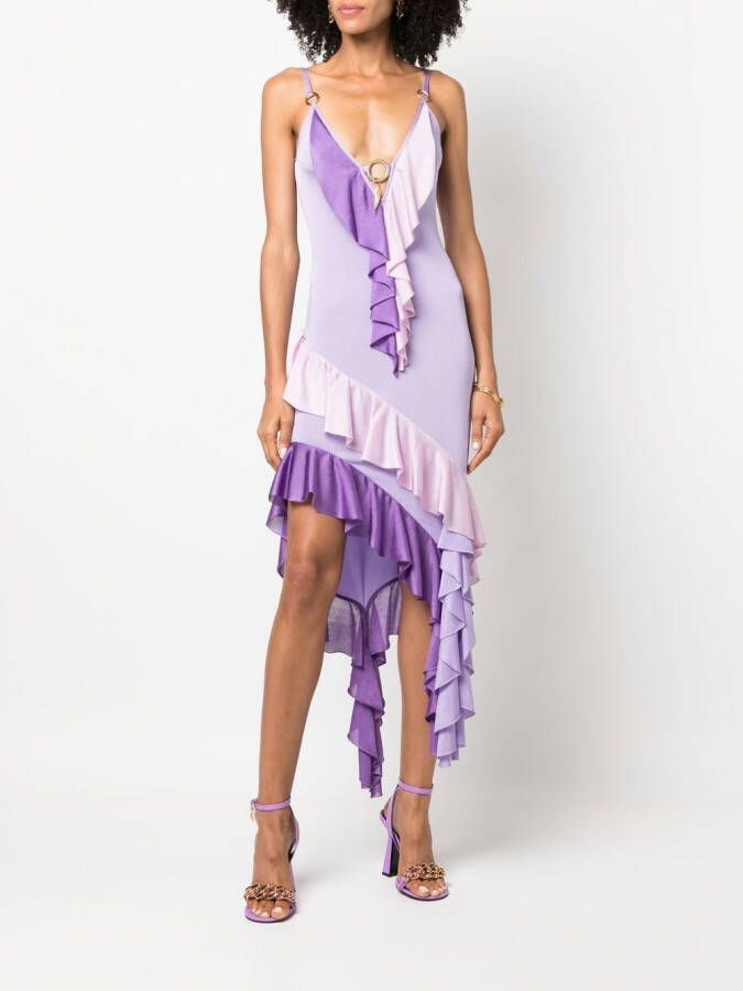 Roberto Cavalli Asymmetrische jurk Paars