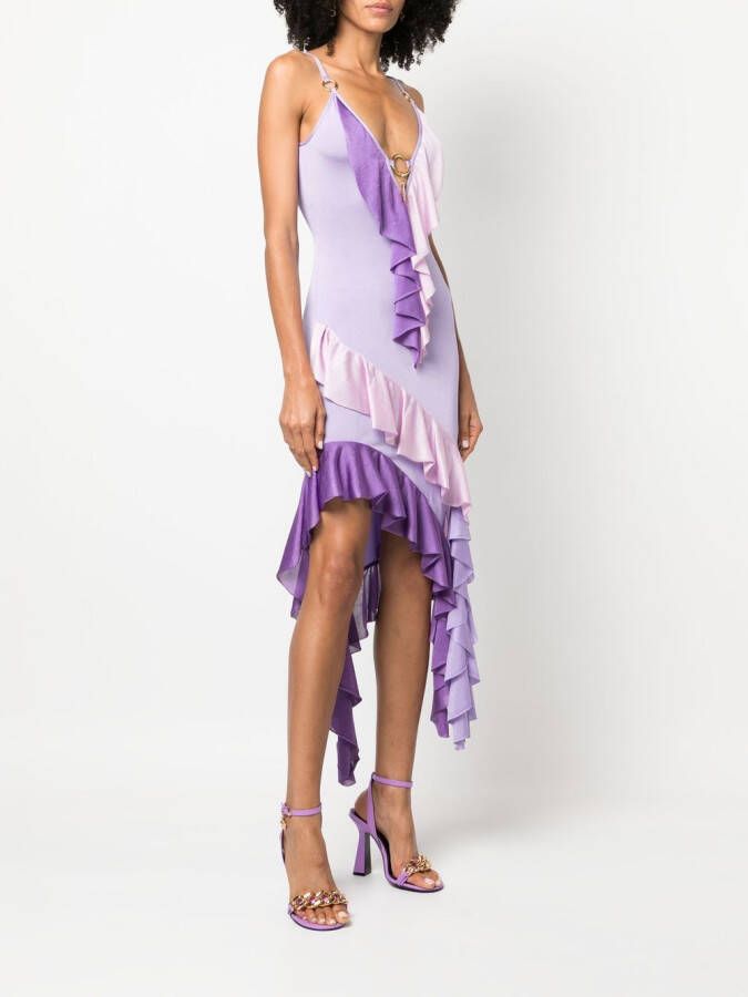 Roberto Cavalli Asymmetrische jurk Paars