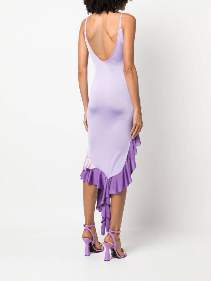 Roberto Cavalli Asymmetrische jurk Paars