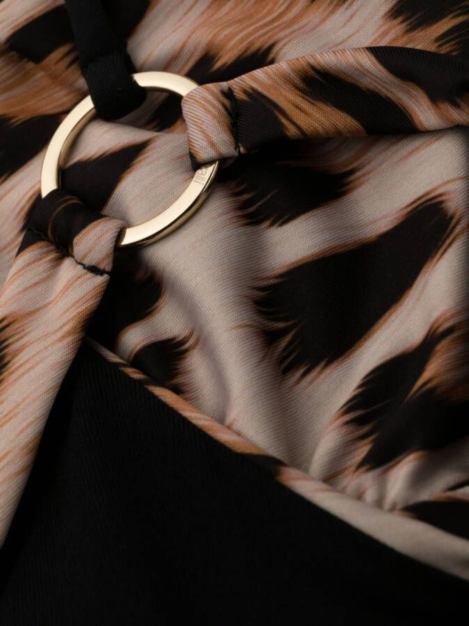 Roberto Cavalli Bikinitop met luipaardprint Beige