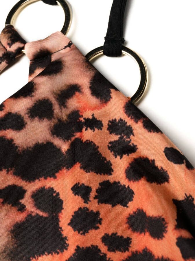 Roberto Cavalli Bikinitop met luipaardprint Oranje