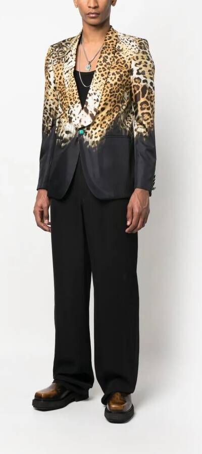 Roberto Cavalli Blazer met luipaardprint Beige