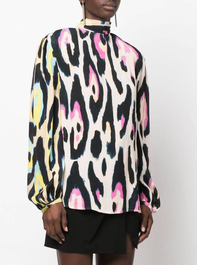 Roberto Cavalli Blouse met luipaardprint Beige