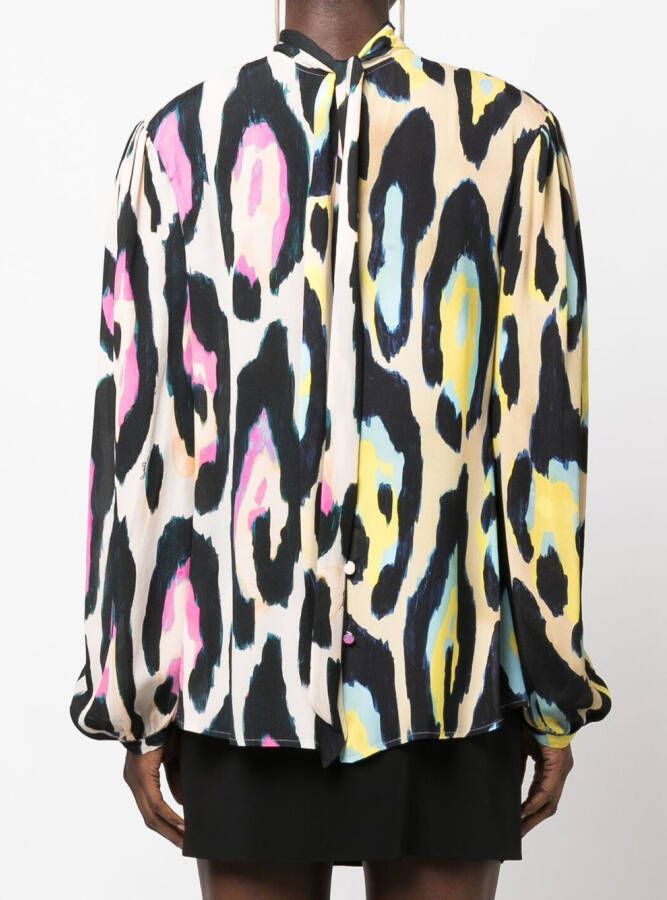 Roberto Cavalli Blouse met luipaardprint Beige