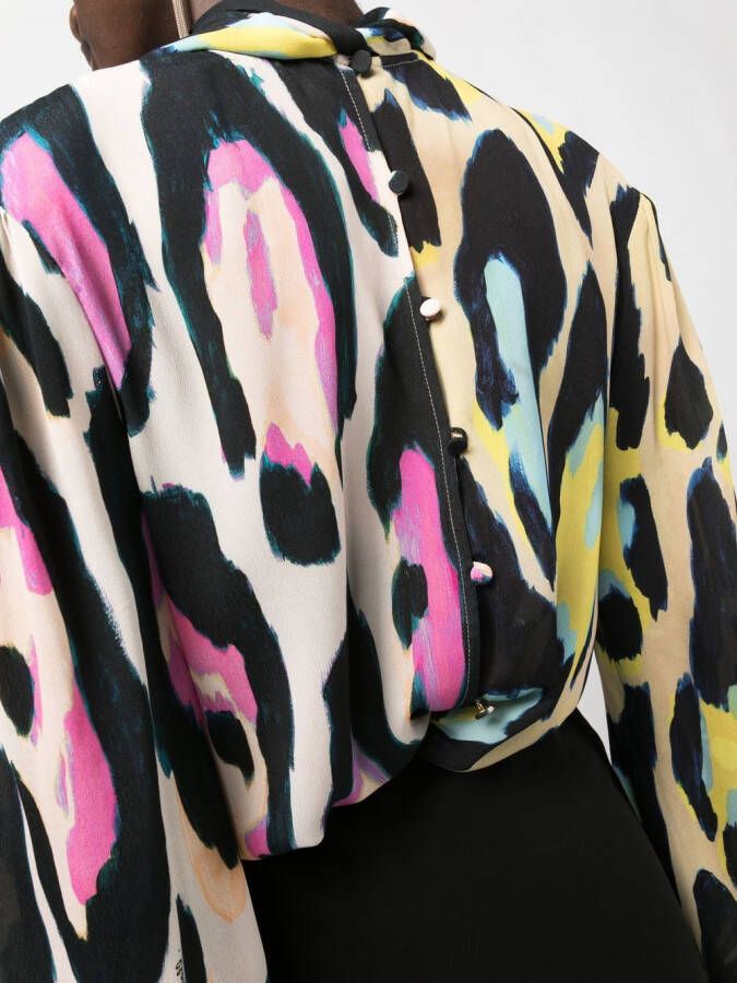 Roberto Cavalli Blouse met luipaardprint Beige