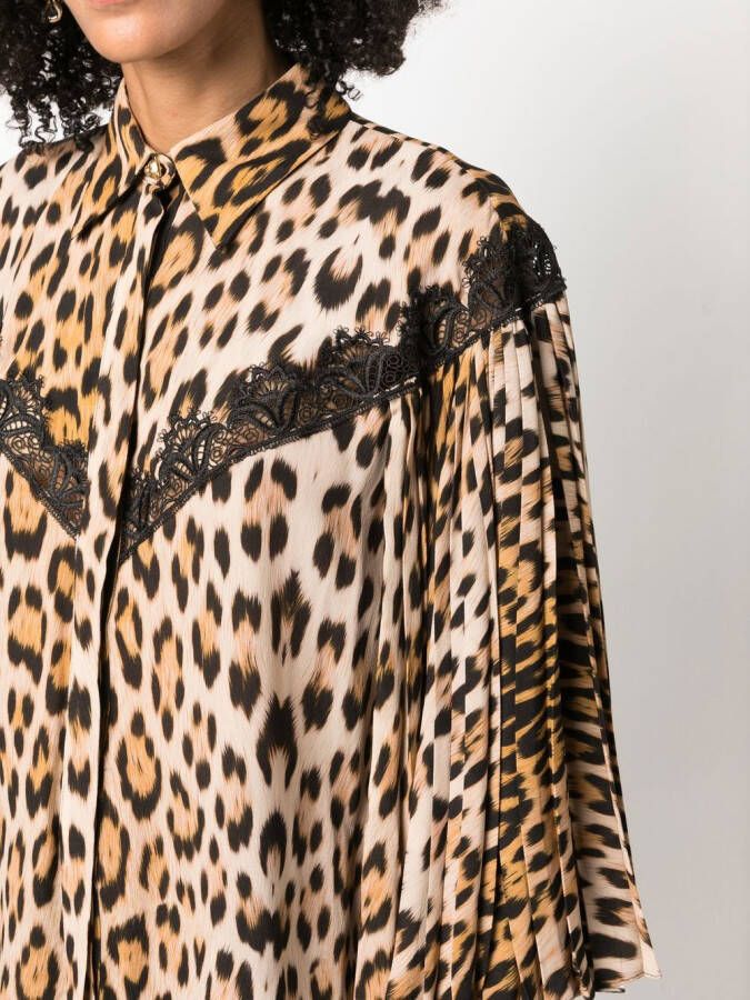 Roberto Cavalli Blouse met luipaardprint Beige