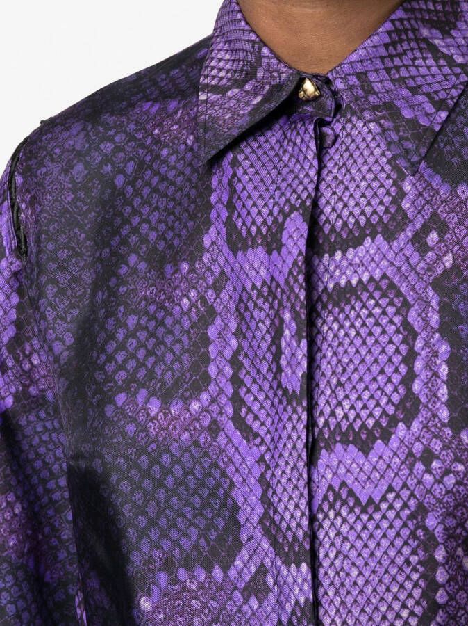 Roberto Cavalli Blouse met slangenprint Paars