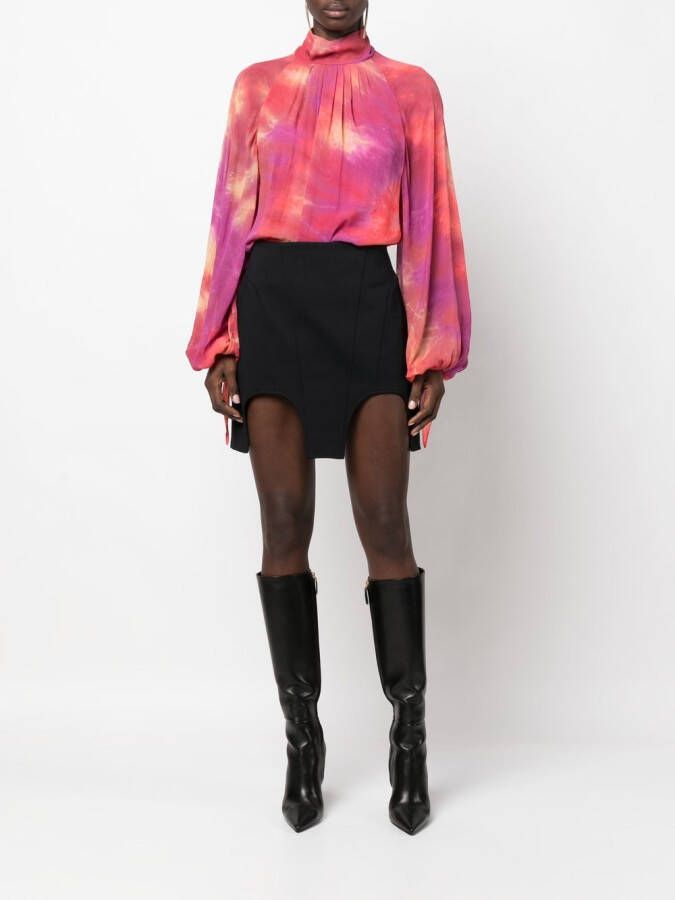 Roberto Cavalli Blouse met tie-dye print Roze