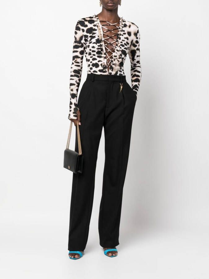 Roberto Cavalli Body met luipaardprint Zwart
