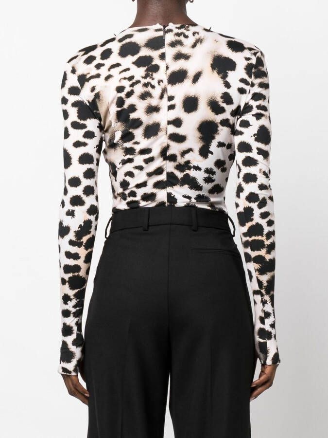 Roberto Cavalli Body met luipaardprint Zwart