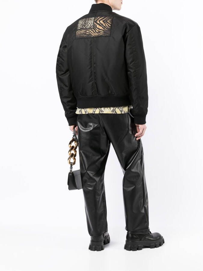 Roberto Cavalli Bomberjack met patchdetail Zwart