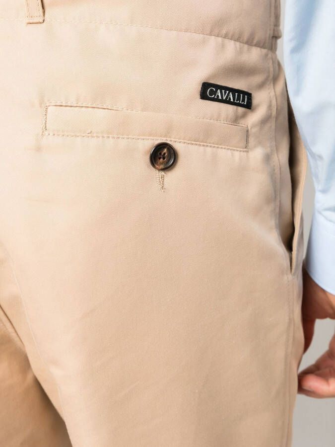 Roberto Cavalli Broek met geplooid detail Beige
