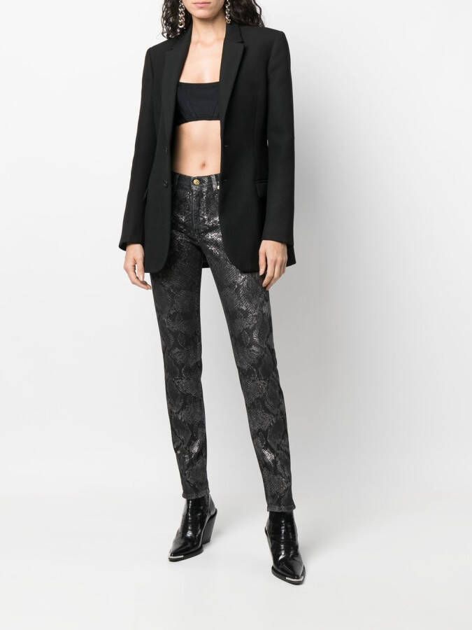 Roberto Cavalli Broek met python print Zwart