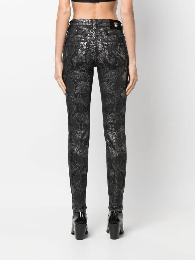 Roberto Cavalli Broek met python print Zwart