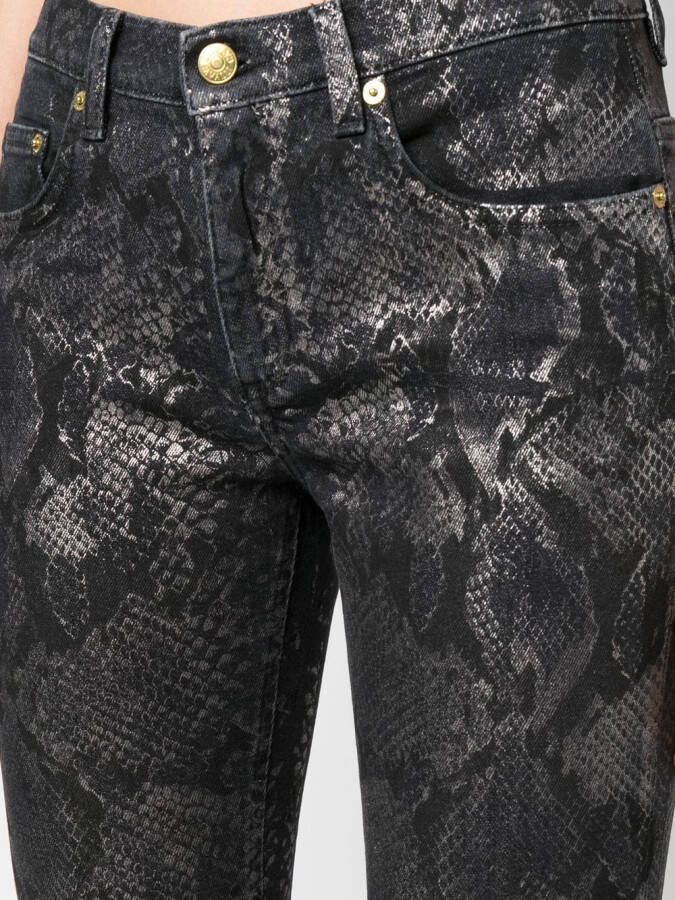 Roberto Cavalli Broek met python print Zwart