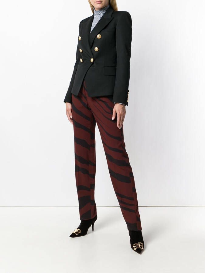 Roberto Cavalli Broek met zebraprint Rood