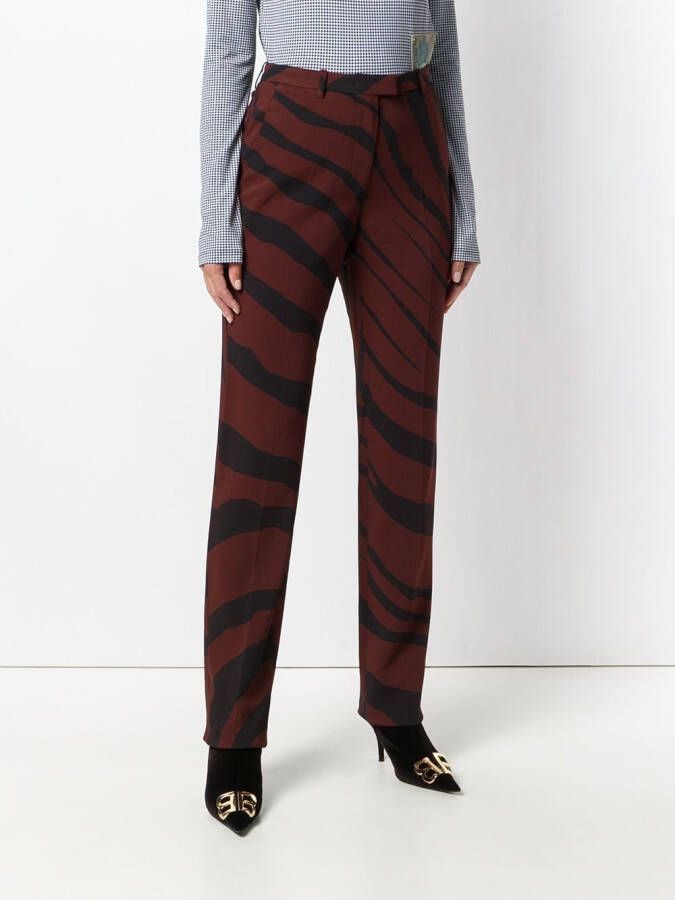 Roberto Cavalli Broek met zebraprint Rood