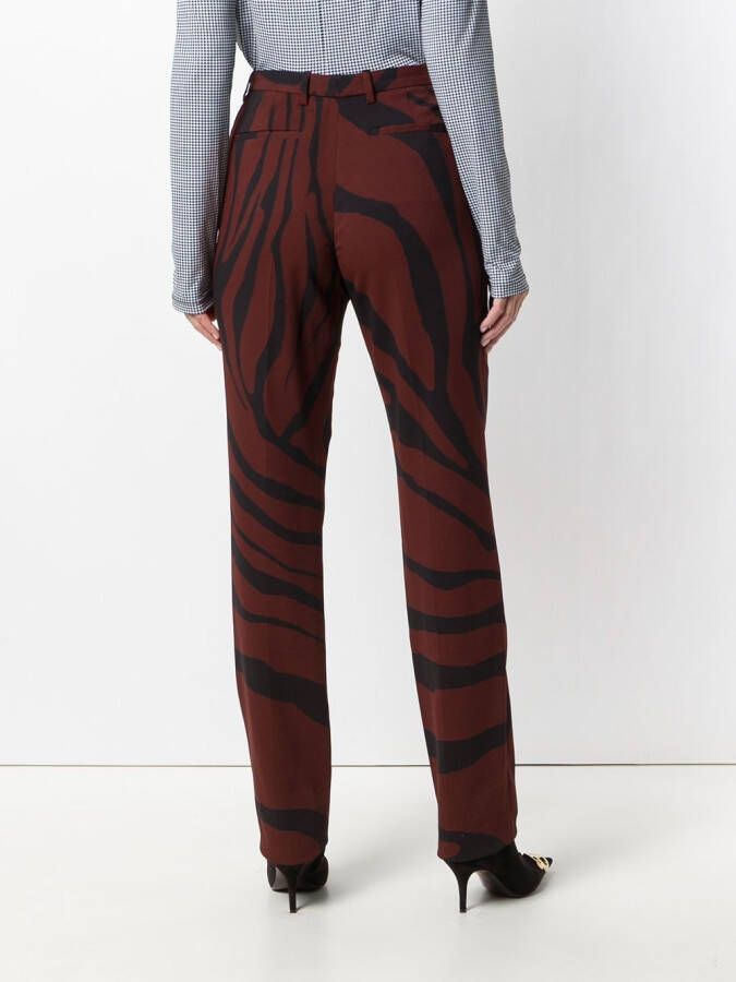 Roberto Cavalli Broek met zebraprint Rood