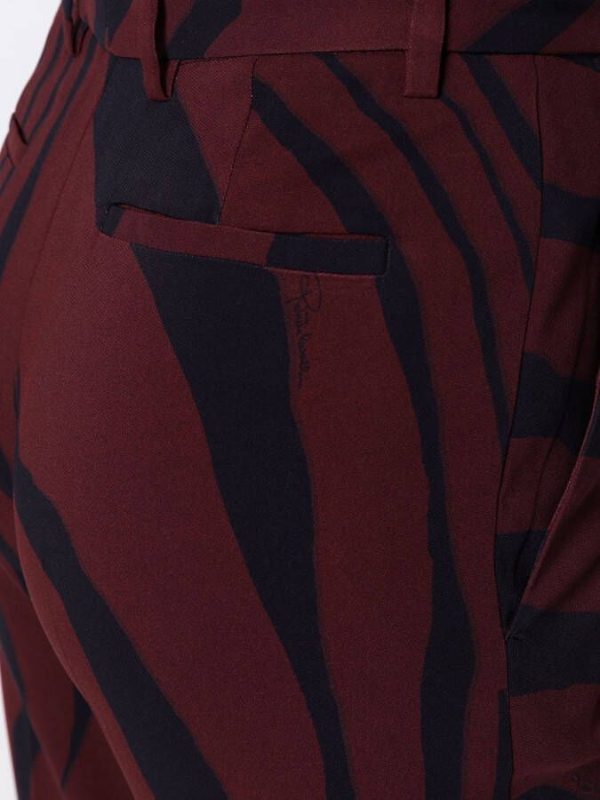 Roberto Cavalli Broek met zebraprint Rood
