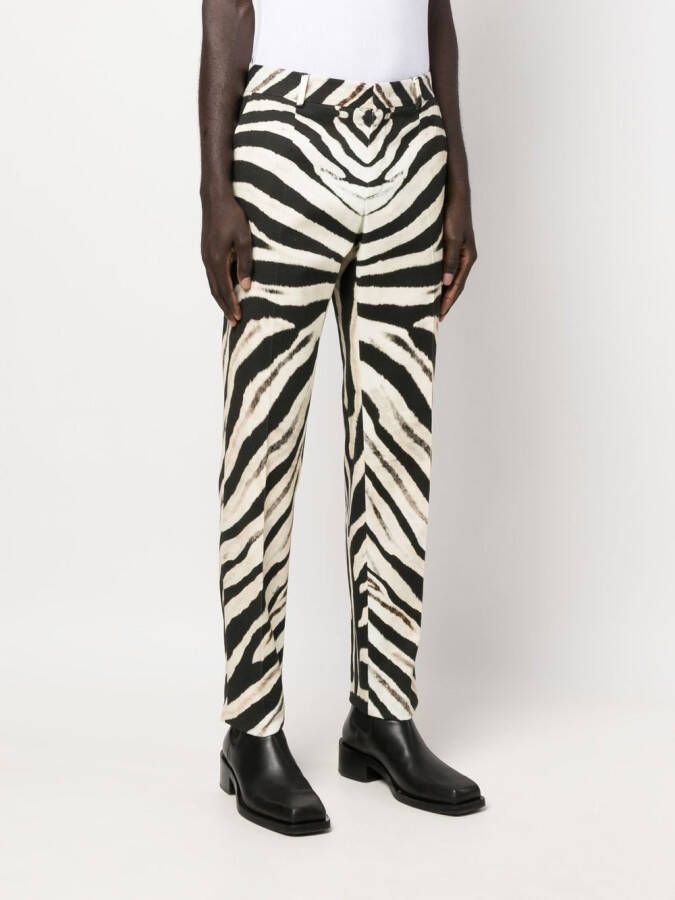 Roberto Cavalli Broek met zebraprint Zwart