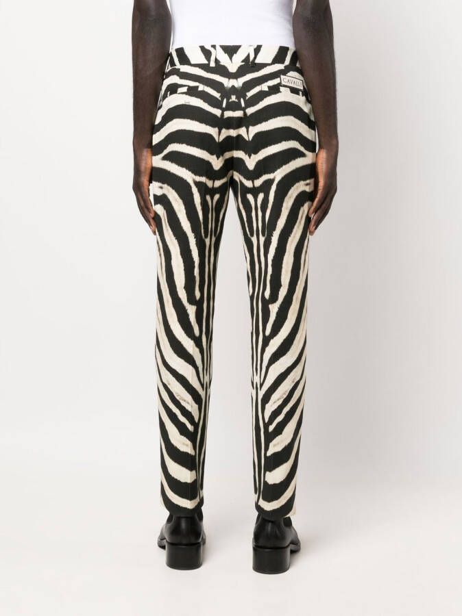 Roberto Cavalli Broek met zebraprint Zwart
