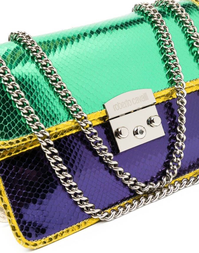 Roberto Cavalli Crossbodytas met colourblocking Paars