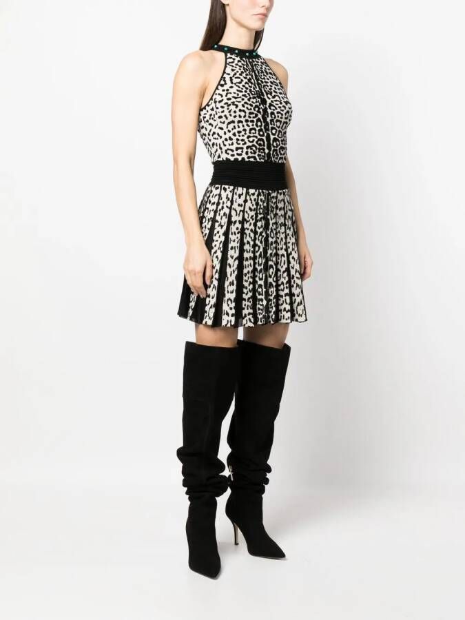 Roberto Cavalli Geplooide mini-jurk Beige