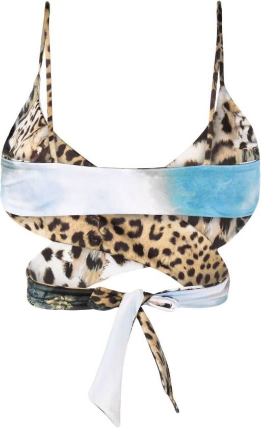 Roberto Cavalli Bikinislip met print Blauw