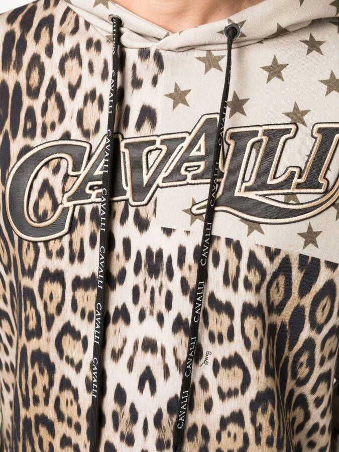 Roberto Cavalli Hoodie met dierenprint Beige