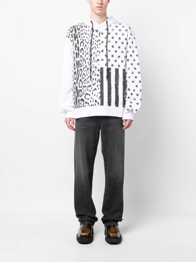 Roberto Cavalli Hoodie met print Wit
