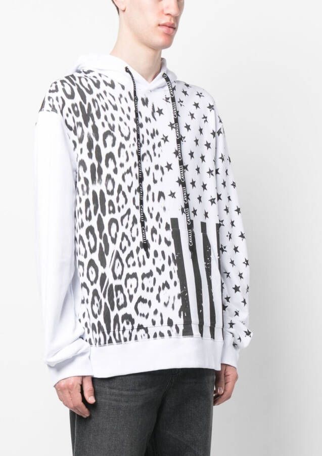 Roberto Cavalli Hoodie met print Wit