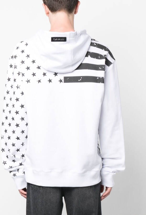 Roberto Cavalli Hoodie met print Wit