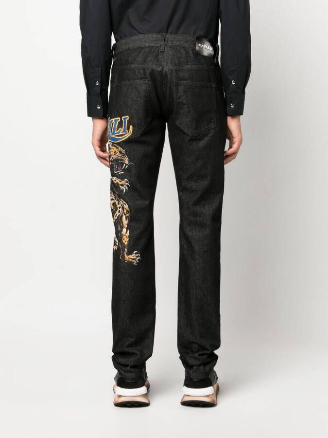 Roberto Cavalli Jeans met logoprint Zwart