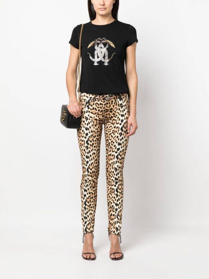 Roberto Cavalli Jeans met luipaardprint Beige