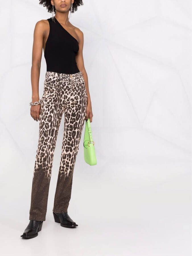 Roberto Cavalli Jeans met luipaardprint Roze