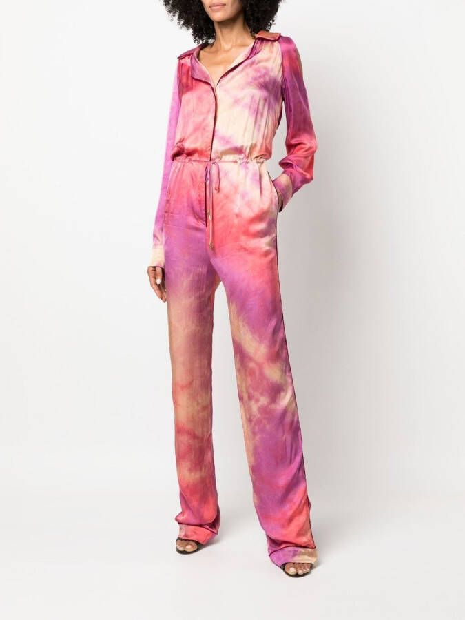 Roberto Cavalli Jjumpsuit met trekkoord Roze