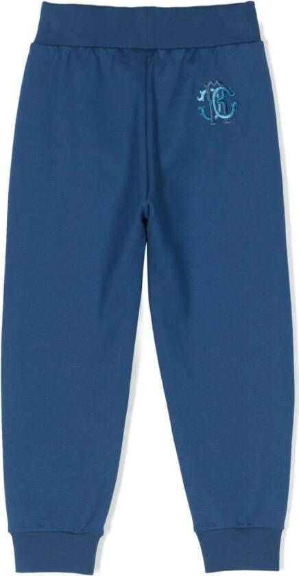 Roberto Cavalli Junior Broek met geborduurd logo Blauw
