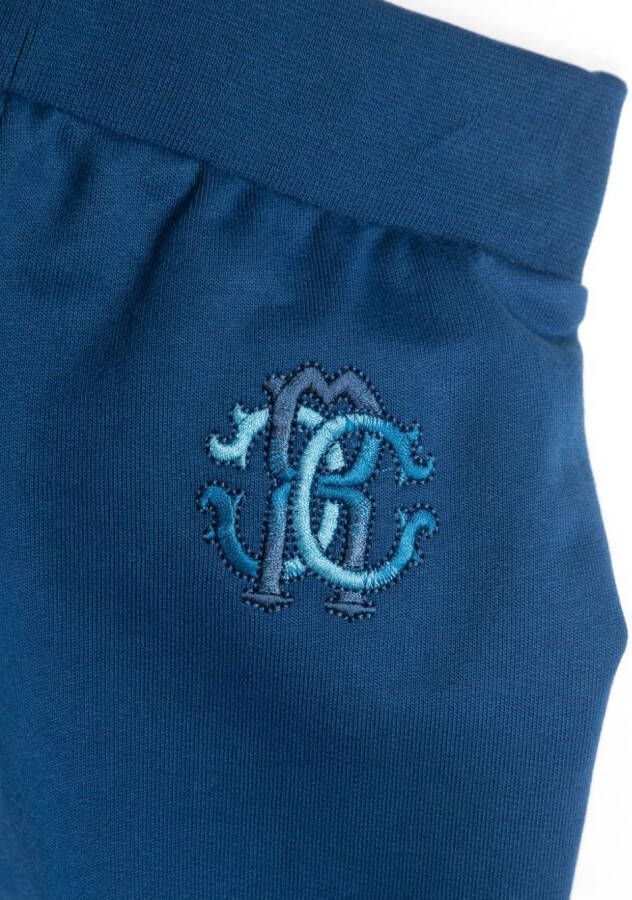 Roberto Cavalli Junior Broek met geborduurd logo Blauw