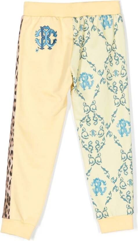 Roberto Cavalli Junior Broek met logoprint Geel