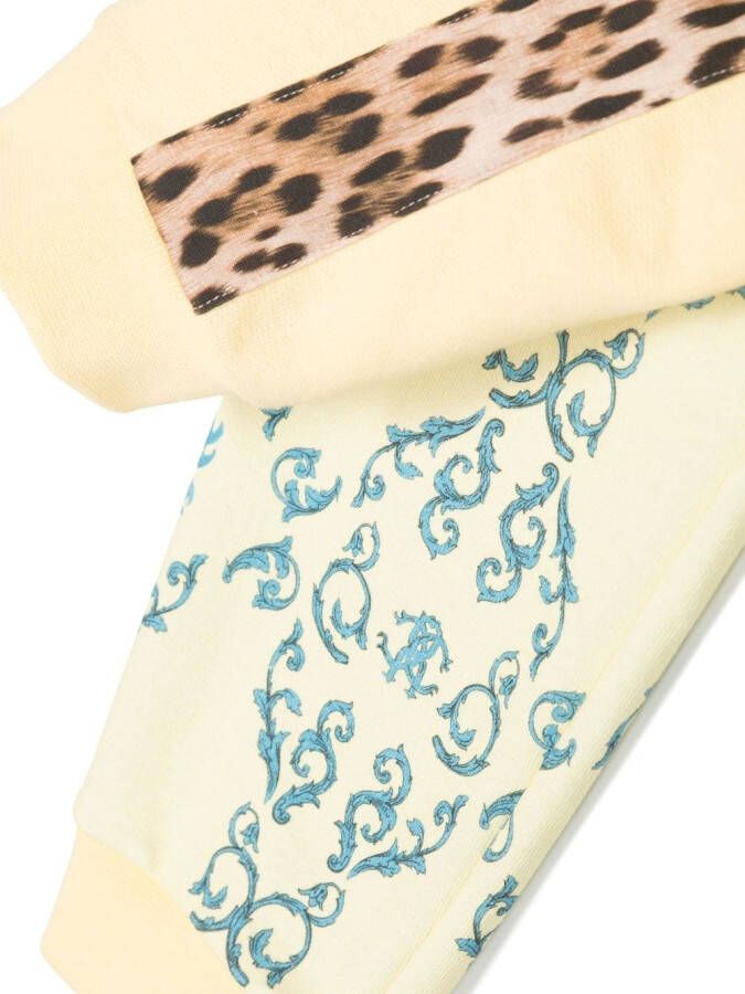 Roberto Cavalli Junior Broek met logoprint Geel
