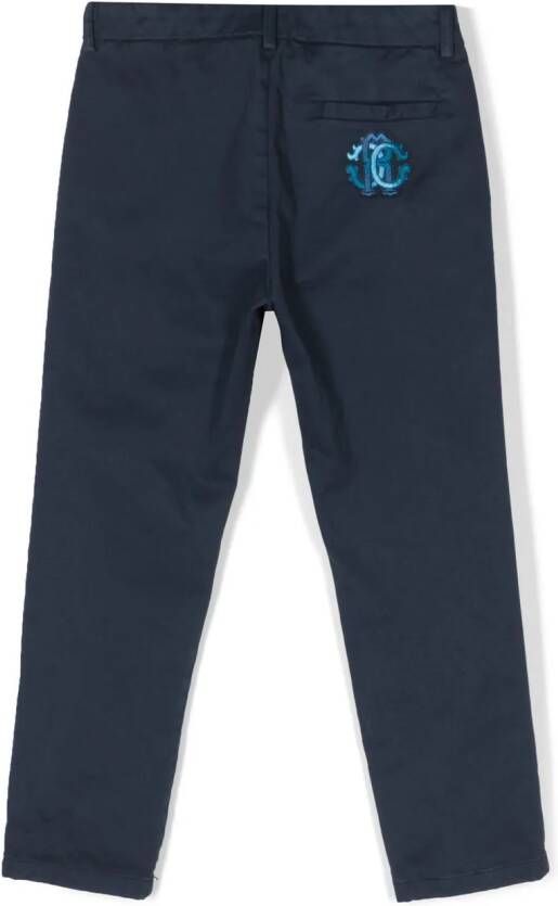 Roberto Cavalli Junior Broek met merkprint Blauw